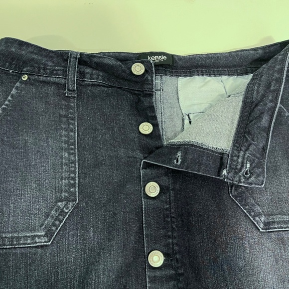 Kensie Button Up Blue Denim Jean Mini Skirt Size M - Picture 10 of 16